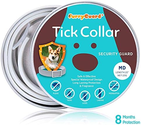 Furryguard Flea and Tick Collar - Adjustable Waterproof Natural 8 Month Protection & Prevention from Fleas Ticks Mosquitoes Larvae Lice Treatment