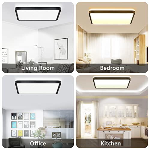 LED Deckenleuchte Dimmbar, bedee 36W LED Deckenlampe mit Fernbedienung, 3000K/ 4500K/ 6500K Einstellbar LED Lampe, 2.4cm Ultra Dünn Lampen für Bad/ Wohnzimmer/ Schlafzimmer/ Büro/ Küchen/ Balkon, 30CM