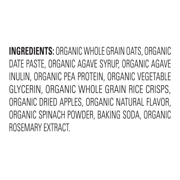 HAPPY TOT ORGANICS FIBER & PROTEIN SOFT-BAKED OAT ORGANIC TODDLER SNACK APPLE & SPINACH, ORGANIC GLUTEN FREE KOSHER NON-GMO, 4.4 OUNCE BARS (PACK OF 5)