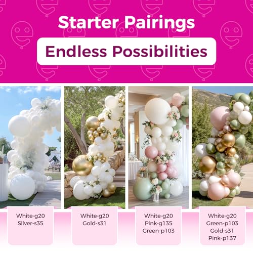 Bezente White Balloons Latex Party Balloons, 100 Pack 12 inch Round Helium Balloons for Graduation Retirement Wedding Birthday Engagement Bridal Shower Party Backdrop Decorations