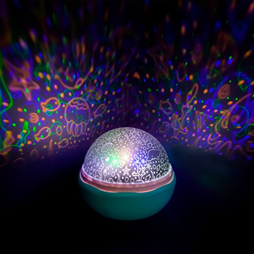 Christmas Projector for Kids, MOCERO Rotating Night Light with 4 LED Bulbs 9 Modes for Children in Bedroom,Celebration&Decoration - Thumbnail 3