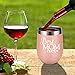 Best Mom Ever - LEADO 12 oz Stainless Steel Wine Tumbler with Lid and Straw, Insulated Stemless Novelty Valentine's Mom Sippy Cup, Perfect Birthday Gift for New Mother, Mom To Be (Blush Gold)