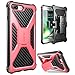 i-Blason Case for iPhone 7 Plus/ 8 Plus 2017, Transformer Kickstand Heavy Duty Dual Layer Combo Holster Cover case with Locking Belt Swivel Clip (Pink)