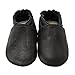 Mejale Baby Shoes Soft Soled Leather Moccasins Anti-skid Infant Toddler Prewalker(dark grey,6-12 months)