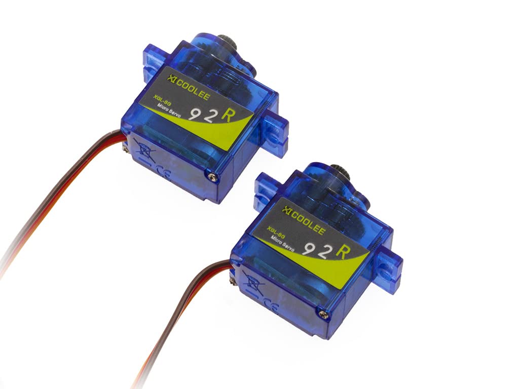 XICOOLEE SG-92 9G Micro Digital Servo Nylon Carbon Fiber Gears High Precision Gear High Torque Servo for programmable Fixed Wing, Helicopter KT, Intelligent car, Small Robot DC4.8V/6V(2pcs)