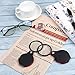 Elcoho 6 Pack 10X Mini Magnifying Glass Folding Pocket Magnifier with Rotating Protective Holster Leather Pouch for Reading with Storage Bag