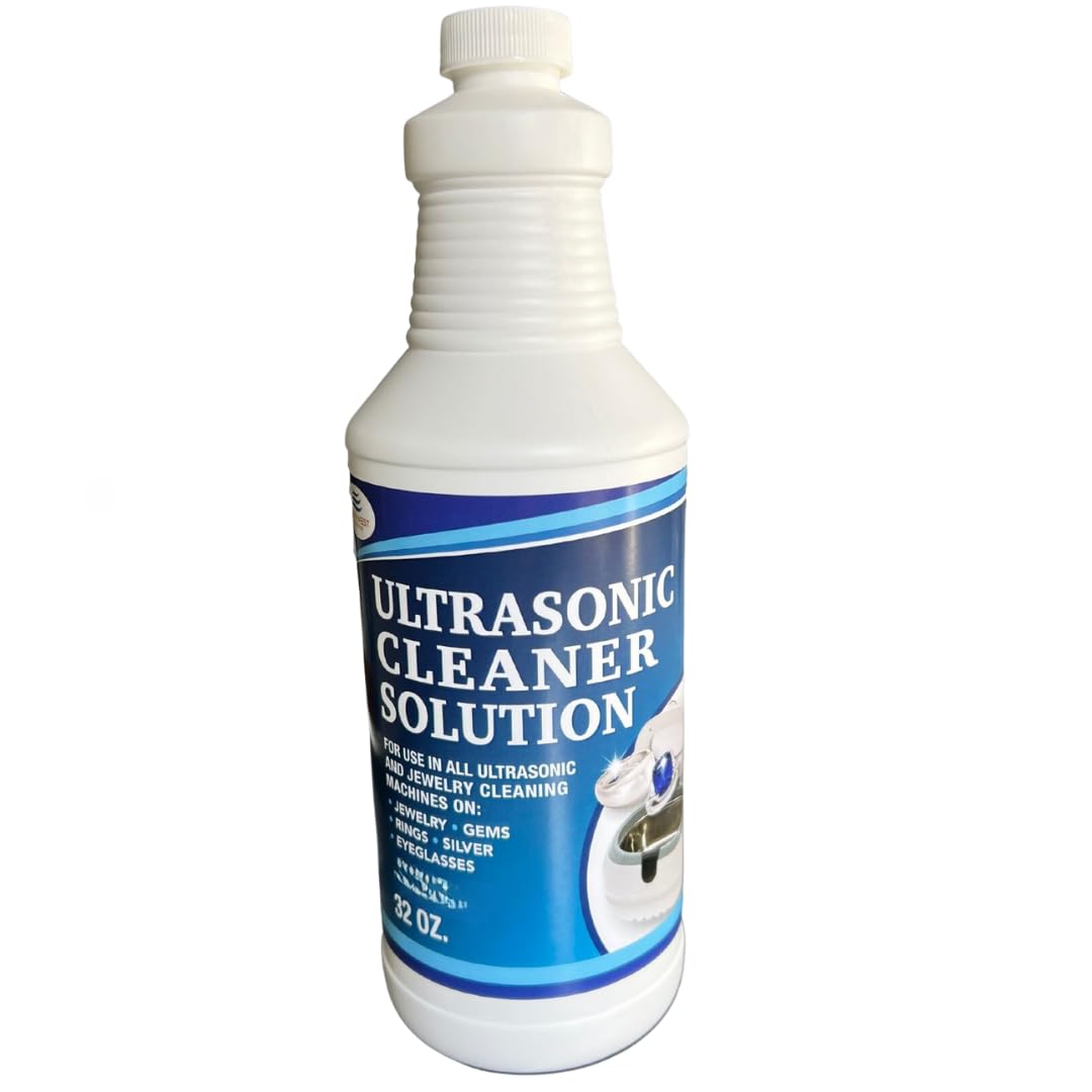 NORTHWEST ENTERPRISES Jewelry Cleaner, Ultrasonic Jewelry Cleaner Solution - Cleans Gold, Silver, Platinum, Diamonds, Non-Porous, & Semi-Precious Jewelry (32 Ounce)