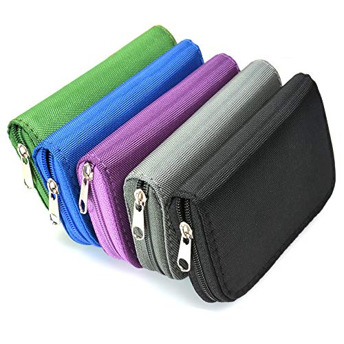 Memory Card Cases, 2 Packs Bestshoot Memory Card Holder Bags Pouch Organizer Keeper 22 Slot SD Micro SD CF SDHC SDXC MMC Secure Digital Compact Flash Cards Wall Bags for Media Storage (Black + Grey) - Thumbnail 3