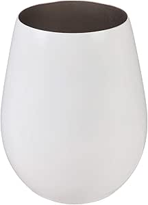 Evergreen Stainless Steel Stemless Wine Tumbler, Color Changing White to Persimmon, 18 oz.