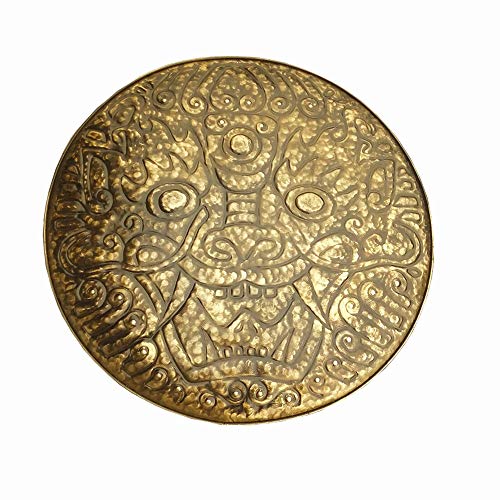 YLiansong-home Wall Art Decor Scultura Medievale Rotonda Mostro Testa Scudo Muro Scultura Decorazione 60x60cm Scudo Medievale per la casa Garden (Color : Brass, Size : 60x60cm)