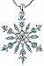 Crystal Snowflake Pendant Necklace Winter Bridal Fashion Christmas Holiday Jewelry Gifts for Women (Aqua Blue)