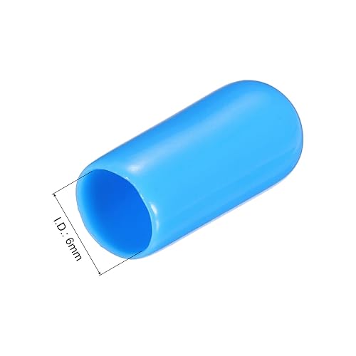 100pcs 9.5mm (3/8") ID Rubber End Caps - Blue Vinyl Tube & Screw Thread Protectors For Furniture & DIY