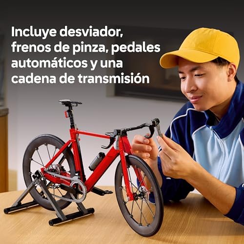 Icons Bici de Carretera - Kit de Construcción para Adultos Fans del Ciclismo - Neumáticos de Goma y Soporte para la Rueda Trasera - Decoración de Escritorio - Regalo para Ciclistas - 11380 — foto 3 de 6