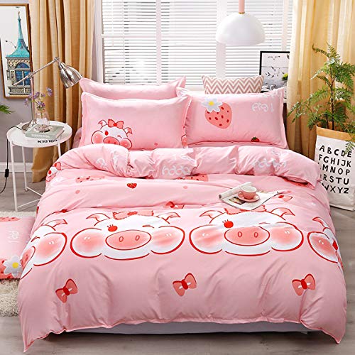 Ludan Bedding Set Cartoon Peppa Pig Print 3pcs Bedding Set Duvet