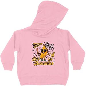 TeesAndTankYou Let's Go Bananas Kids Hoodie Sweatshirt Toddler