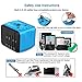 Travel Adapter,6Feeki International Power Adapter All-in-one USB Travel Adapter Universal adapter with 3-port USB Charger AC Wall Outlet Plugs For business travel of US, EU, UK, AU,150countries (Blue)