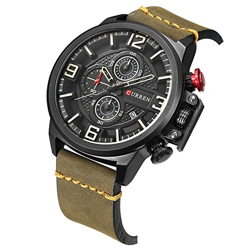 Reloj de Pulsera para Hombre, cronógrafo Deportivo, cronógrafo Rojo, Resistente al Agua, Cuarzo, Reloj Masculino Montre Homme - Imagen 3