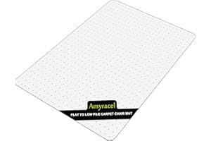 Amyracel Office Chair Mat for Low Pile Carpets, 45” x 53” Computer Chair Mat for Carpet, Clear Desk Chair Mat for Carpeted Floors, Easy Glide Floor Protector for Desk Chair