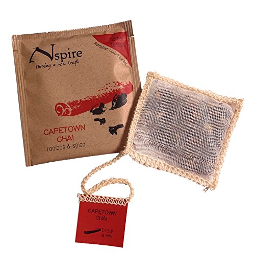 Numi Organic Nspire Tea, Capetown Chai, Spiced Black Tea Bags, 50 Count Box