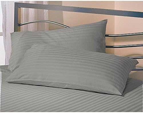 Jaipur Linen Cotton 300 TC Pillow Cover, King, Grey, 2 Pieces
