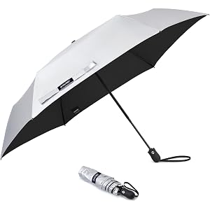 G4Free 40 Inch UV Protection Travel Compact Mini Sun Umbrella | UPF 50+, Silver Coating, Small & Ultra-Lightweight, Automatic