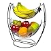 MyGift® Gunmetal Gray Metal Double Hammock Fruit Basket, 2-Tier Vegetables Produce Storage Rack Display Stand