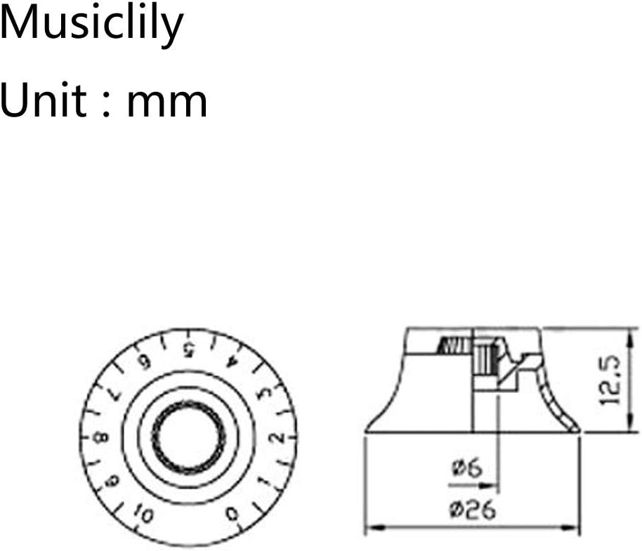 Musiclily Pro Imperial Inch Size Guitar Bell Top Hat Knobs Compatible with USA Made Les Paul Style,Transparent (Set of 4) - Image 3