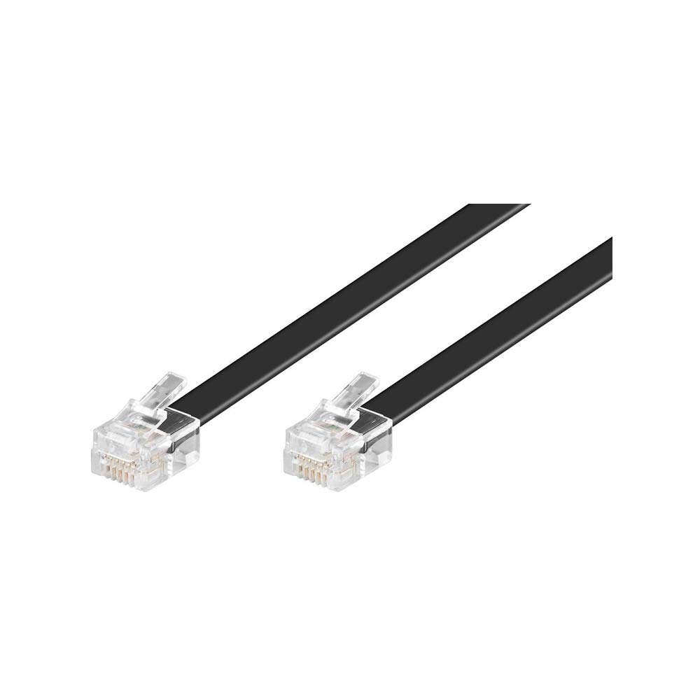Western cable bulk, 2xRJ12 modular plug 6 pin 1:1 TEL 6P6C/RJ12 300 BLACK 3m