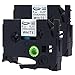 Anycolor Compatible Label Tape Replacement for Brother TZe Extra Strength Label Tape TZe-S211 Work with PT-D210 PT-D600, 1/4 Inch (6mm) x 26.2 Feet (8 Meter), Black on White, 2-Pack