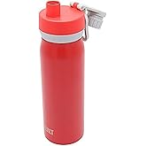 Built 20 Oz Stainless Steel Tumbler With Chug Lid - Double Wall Vacuum Insulated Drinking Cup For Hot or Cold Beverages, Leak Proof - Fits Cup Holders, Dishwasher Safe (Red)