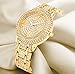 Zeiger New Women Luxury Ladies Analog Quartz Round Watch Bling Jewelry Plated Classic Watch Crystal Charm Bracelet(Gold)