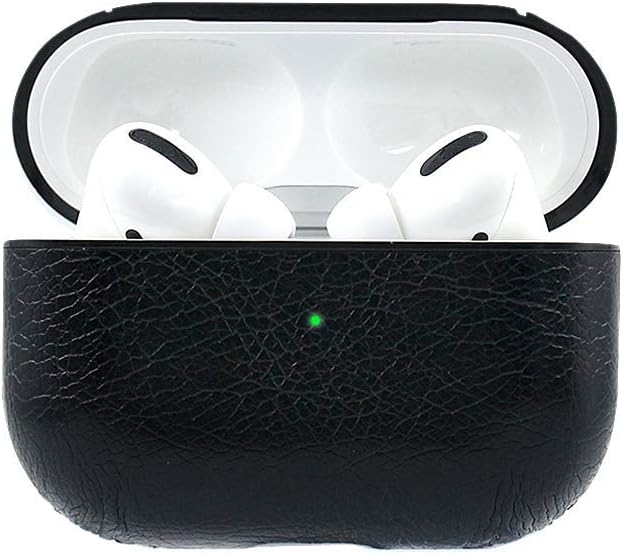 Lynmerry for Airpods Pro Case, Leather Charging Protective Case Cover for AirPod Pro / 3 Generation Earphones Accessories (Black)