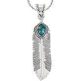 Turquoise Necklace 925 Sterling Silver Pendant & 20" Chain