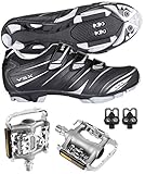 Venzo Mountain Bike Bicycle Cycling Shimano SPD Shoes + Multi-Use Pedals