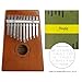 10 Keys Kalimba, Mugig Thumb Piano with Tuning kit Hammer, Cloth Bag and Study Instruction, Perect for Beginner or Children, Easy to Play, Perfect Gift - Carbon Steel/Mahogany