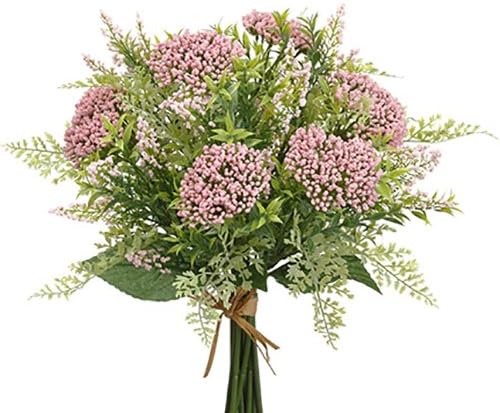 Amazon Com 14 Queen Anne S Lace Silk Flower Bouquet Pink Mauve
