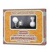 Zamonji Dollhouse Ceiling Light Starter Set, Battery Operated, Metal Base, Plastic (Silver)