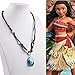 Moana Necklace for Kids Girls Women Blue Pendant Handmade Weave Rope Chain