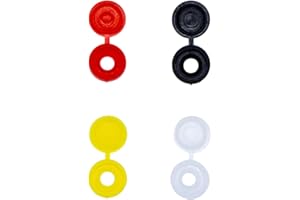 Tutuxio 400pcs Multi-Color Screw Covers Caps, Hinged Plastic Snap Washer Covers Flip Tops Fold Screw Snap Covers for Covering Screw Heads, Screw Protection Caps