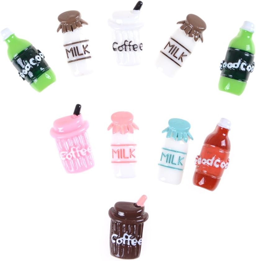 Xiangfeng 30 PCS Mini Resin Flatback Milk Coffee Cup Charms Jewellery Making Beads Findings Scrapbooking Embellishments Flatback,STYLE RANDOM