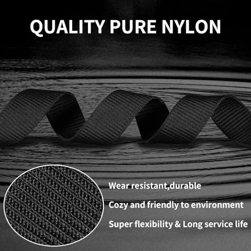Huiguli Men's Belts, Pack of 3 Work Belts, Nylon, Adjustable Fabric Belt with Plastic Buckle, Unisex Belt for Quick Pass Through Airport Security