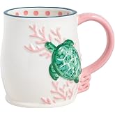 Mud Pie White Ceramic Turtle Icon Mug