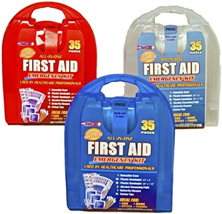Set of 3 Rapid Care First Aid Emergency Kits - Each Kit 35 Pieces - 105 Total Pieces