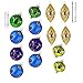 Valery Madelyn 14ct 71-107mm/2.75-4.2inch Regal Peacock Glass Christmas Ornament Tree Ball Decoration, 14 Pcs Metal Hooks Included …