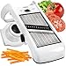 Adjustable Mandoline Slicer - Stainless Steel Vegetable Slicer & Mandoline Cutter - Folding Veggie Slicer Plus Julienne Slicer Dicer - Perfect Vegetable Cutter w/Comfort Grip Hand Protector