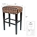 Bird Rock Hand Woven Seagrass Backless Barstool (Bar Height) - Set of 2 - Mahogany Wood Frame - Fully Assembled
