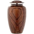 Bold & Divine Wood Grain Cremation Urn for Human Ashes - Elegant Large Memorial Cremation Urn for Human Ashes - Perfect Tribute for Loved Ones - Male Female Man or Woman (Red Cherry Wood, Large)