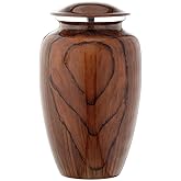 Bold & Divine Wood Grain Cremation Urn for Human Ashes - Elegant Large Memorial Cremation Urn for Human Ashes - Perfect Tribute for Loved Ones - Male Female Man or Woman (Red Cherry Wood, Large)
