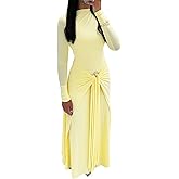 Geulis Long Sleeve Fall Maxi Dress 2025 Elegant Bodycon Wrap Long Dress Cocktail Party Wedding Guest Dresses
