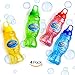 Prextex 4-Pack Bubble Solution with Wand, Bubble Gun Refill, Kids Outdoor Toys for Pool, Birthday, Wedding, Bubble Party Favors